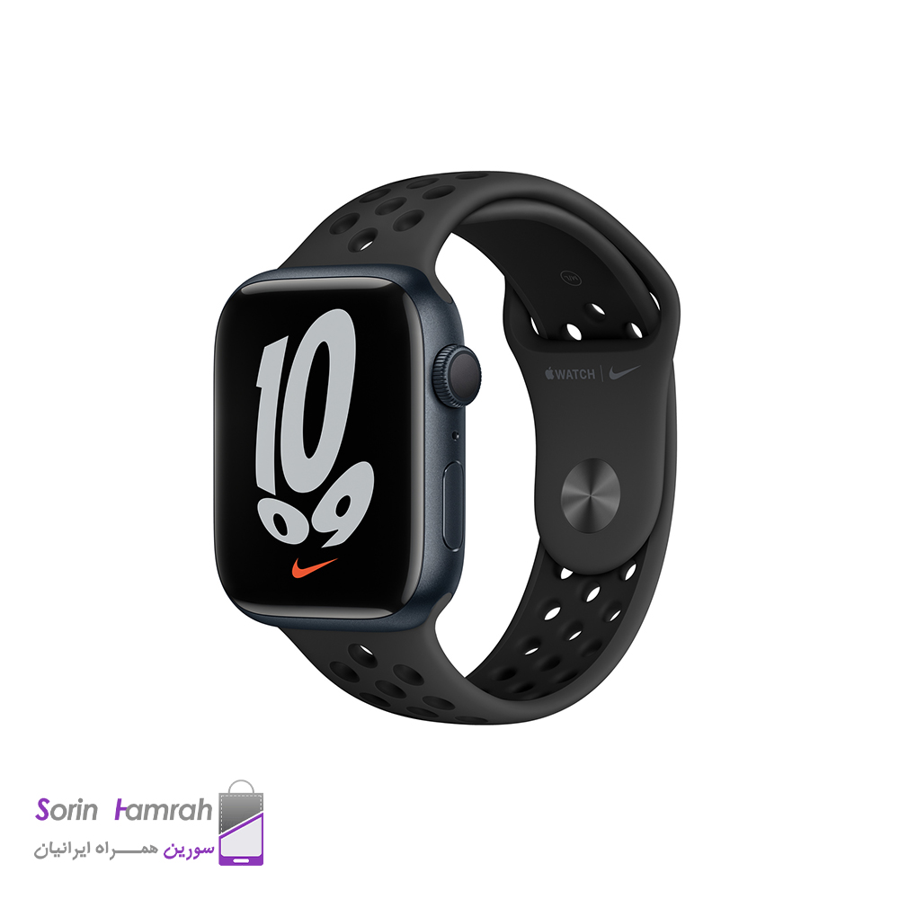 اپل واچ سری 7 مدل نایک 41mm بدنه آلومینیوم با بند سیلیکونی.